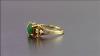 Green Jade Oval Cabochon Diamond Ring 18k Yellow Gold.